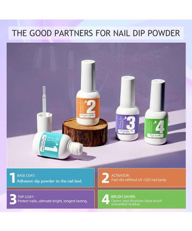 Dip Powder Nail Kit - 4 Color Starter Set with 4 Dipping Powders & 4 Liquid Polishes - Purple Blue Acrylic System - Buy Online on SooperMarket.com