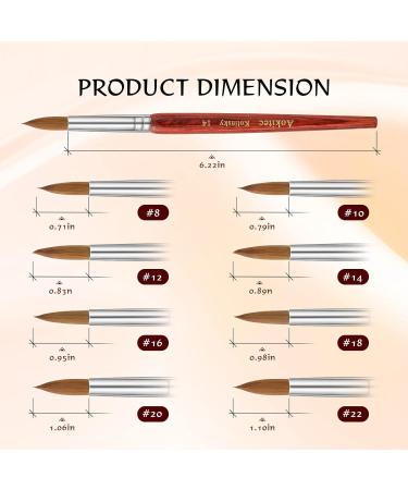 Aokitec Sable Kolinsky Nail Brush #18 - Professional Acrylic Brush for Nail Art & Manicure Tools - Buy Online on SooperMarket.com
