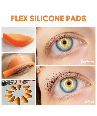 PERMANIA Silicone Curler Pad 10Pcs/5 sizes for Lash Perm Kit - Reusable Soft C & D Curls Eyelash Lifting Rod - Orange Lash Lift Pads - Buy Online on SooperMarket.com