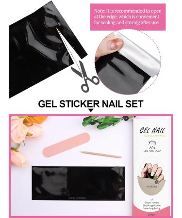 Kalolary 20PCS Nail Adhesive Wrap Nail Gel Polish Strips Full Wraps Nail Polish Stickers Cured Gel Nail Strips Self-Adhesive Gel Nail Wrap Stickers Decals(UV/LED Lamp Required) (Colorful 3) - Buy Online on SooperMarket.com