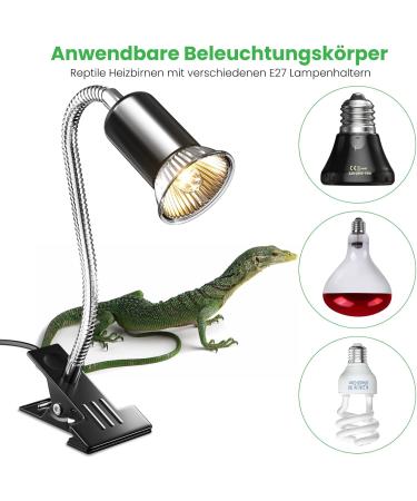 Buy BRIGHARK Reptile Aquarium Heat Lamp - Time-Controlled 200W E27 Turtle Thermal Lamp for Lizard & Terrarium (AC220-240) - No Light Bulb Included - Buy Online on SooperMarket.com