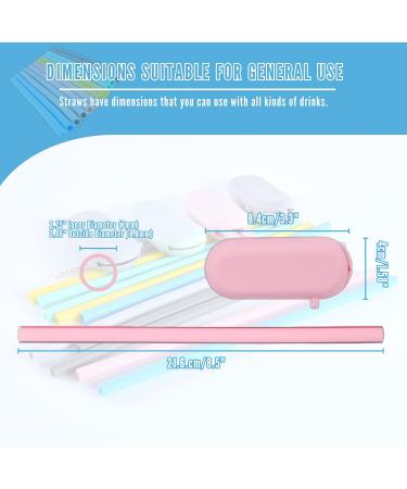 12-pcs Reusable Silicone Drinking Straws with 4 Carrying Bags and 2 Cleaning Brushes - BPA-Free Eco-Friendly Durable Suitable for Hot and Cold Drinks and Ideal for Kids Travel and Parties | L'S - Buy Online on SooperMarket.com
