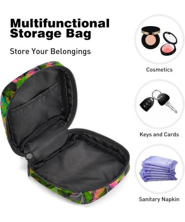 Floral Abstract Sanitary Napkin Storage Bag | Menstrual Cup Pouch | Nursing Pad Holder | Period Bag for Women & Girls - Multi-colored - Buy Online on SooperMarket.com