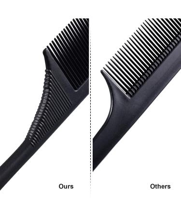 10-Piece Carbon Rat Tail Comb Set for Anti-Static Teasing and Volume Styling - Buy Online on SooperMarket.com