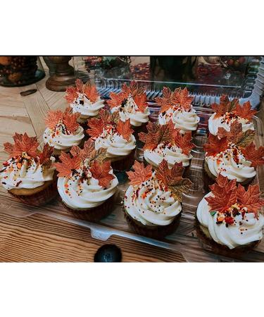 90 Pcs Edible Gold Leaf Fall Leaves Cupcake Toppers for Party Cake Decoration - Buy Online on SooperMarket.com