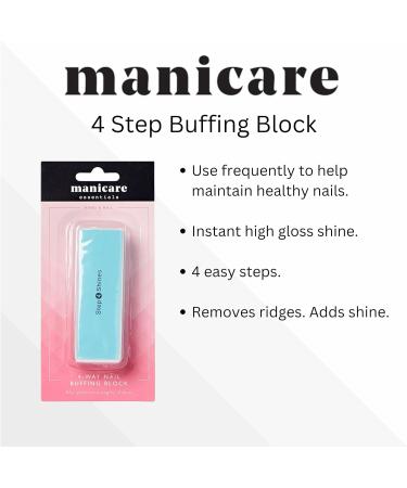 Manicare 4 Way Buffing Block for Nails - Removes Ridges, Creates High Gloss Shine - Easy to Use Manicure Tool - 1 Count - Buy Online on SooperMarket.com