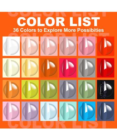 ERARROW 30 Pcs Gel Nail Polish Set Nail Polish 24 Colors Popular Nail Art Colors UV LED Soak Off Nail Gel Kit with Glossy & Matte Top Coat Base Coat and Painted Gel - Buy Online on SooperMarket.com