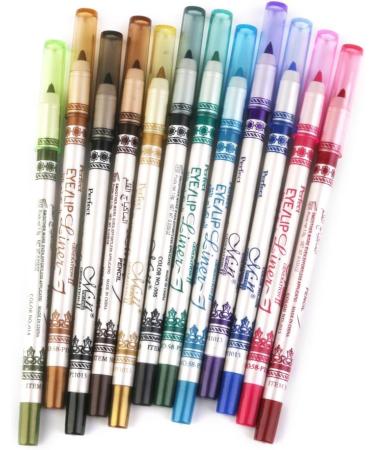 Jojomis 12 Pencil Pen Waterproof Eye-Liner for Eyes Makeup Beauty Comestic - Buy Online on SooperMarket.com