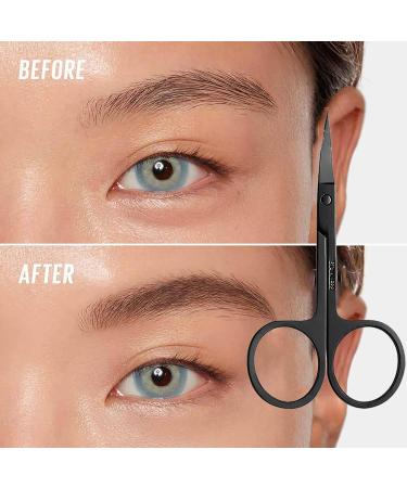 Stainless Steel Craft Scissors Eyebrow Kit with Tweezers, Brush - 5 Pc Set in Case - Buy Online on SooperMarket.com
