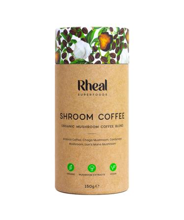 Rheal Shroom Coffee (Previously Super U) 60 Servings - Organic Instant Mushroom Coffee with Chaga Cordyceps and Lion s Mane Mushroom. 100% Arabica Coffee!