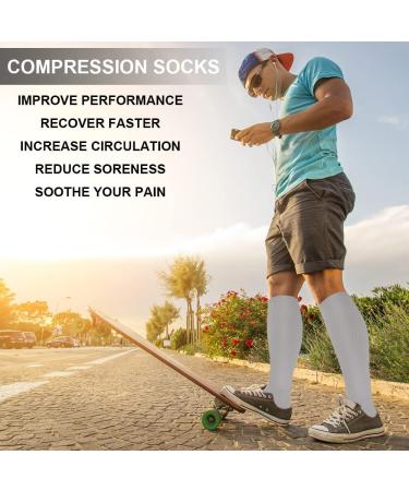 Compression Socks 3 Pairs for Men & Women - Support for Running, Nurses, Cycling - Pink/Purple/Grey - Small-Medium - Buy Online on SooperMarket.com