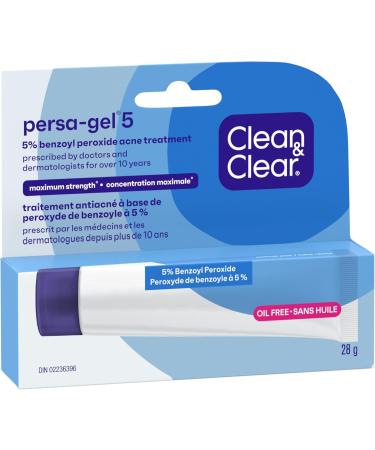 Clean & Clear Persa-Gel 5 Oil-Free Acne Spot Treatment with Maximum Strength 5% Benzoyl Peroxide Topical Pimple & Acne Medication for Face Acne Fragrance-Free 28g Acne Treatment - Maximum Strength - Buy Online on SooperMarket.com