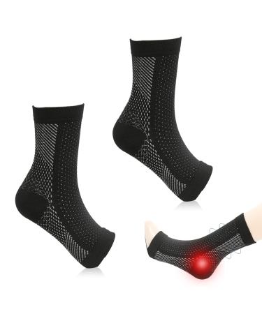 Run up 1 pair of orthopedic compression socks men's neuropathy socks ankle support socks for men and women foot bandage plantar fasciitis socks for fitness running cycling (s/m)