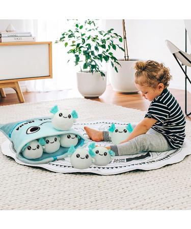 HXPLN Cute Snack Pillow Axolotl Plush Doll - Kawaii Pudding Cushion Gift for Kids - 6 Blue Axolotls Included - Buy Online on SooperMarket.com