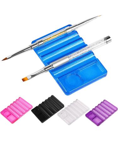 Worparsen Nail Art Palette Eye-catching Vivid 7 Slots Nail Art Brush Holder Compatible with Women Blue - Buy Online on SooperMarket.com