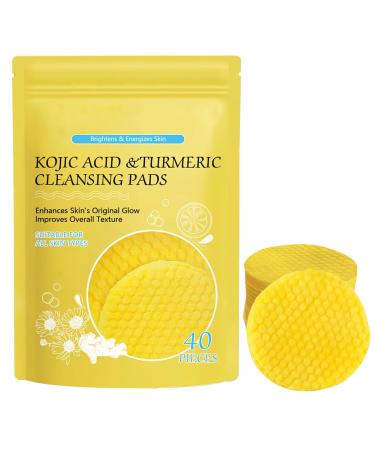 Turmeric Kojic Cleansing Pads Resurfacing Pads for Face & Body Turmeric Kojic Exfoliatings Cleansing Pads Balances Skin Oil And Water Fades Dark spots Fades Discoloration Facial Spon