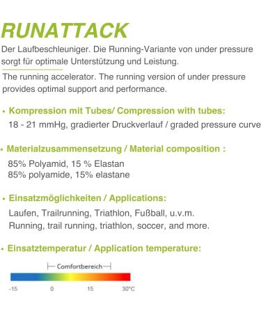 Runattack Sport Compression Stockings 18-21mmHg - High Performance Running Socks for Size 35-38 (Calf 28-38cm) - Petrol Color - Buy Online on SooperMarket.com