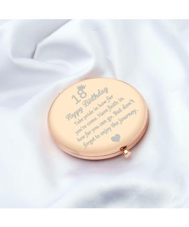 BNQL 18 Birthday Mirror - Happy 18th Birthday Gifts for Her - Turning 18th Inspirational Gifts - 2-Sided Mirror 1x 2x Magnification (Rose Gold) - Buy Online on SooperMarket.com