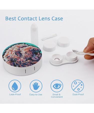 Labradoodle Poodle Contact Lens Travel Kit Portable Cute Contact Box with Mirror for Daily Outdoor - Buy Online on SooperMarket.com