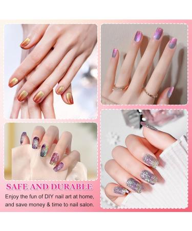 CBOIC 22-Piece Half-Hardened Gel Nail Polish Stickers - Aurora French UV Gel Strips Long-Lasting Self-Adhesive Nail Wraps for Fingers & Toes - Buy Online on SooperMarket.com