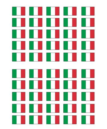 50 Italian Flag Wafer Cupcake Toppers Italy Edible Premium Thickness Sweetened Vanilla Wafer Card Mini Cupcake Decorations