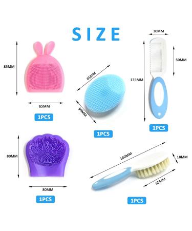 5 Pack Newborn Brush and Comb Set | Soft Fine Hair Brushes & Baby Toddler Body Soap | International Shipping - Buy Online on SooperMarket.com