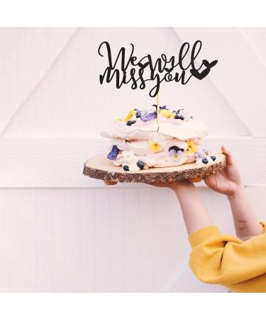 Arthsdite We Will Miss You Cake Topper Farewell Cake Decoration for Job Change Farewell Retirement Graduation Party Cake Decoration Supplies - Black Glitter - Buy Online on SooperMarket.com