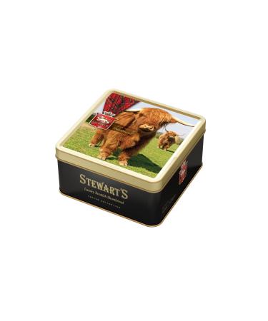 Stewart's - Highland Cow Shortbread Gifting Tin (125g) - Traditionally Made Luxury Scottish Shortbread Delicious Melt-In-Mouth Biscuits Ideal Grab Sized Treat to Share 40 Years Heritage 125g Highland Cow Tin - Shortbread