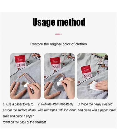 LONGLUAN Stain Removal Wet Wipes Clothes Stain Removal Wipes 20Pcs/Bag Stain Remover Wipes Individual Wrapped Cleaning Wipes Emergency Stain Rescue Stain Remover for Cleaning Clothes (2Pack) - Buy Online on SooperMarket.com