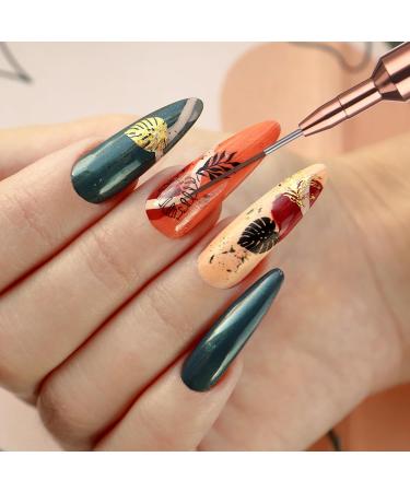 WLLHYF 5Pcs Nail Art Liner Brushes Painting Nail Art Brushes for Long Lines Details Fine Drawing Nail Dotting Drawing Tool Set 7mm/9mm/11mm/15mm/25mm(Gold - Buy Online on SooperMarket.com