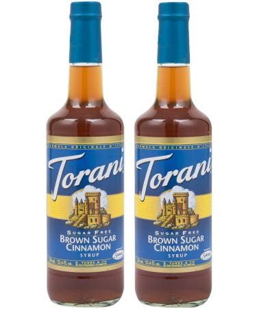 Torani Sugar-Free dark brown Sugar Cinnamon Flavour Syrup 750ml bottle 2 Pack Glass Bottle 2 Pack