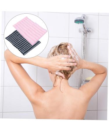 Silicone Body Brush Bath Towel Set - 2Pcs Pull Back Strip Scrubber for Adults | 100x25cm - Buy Online on SooperMarket.com