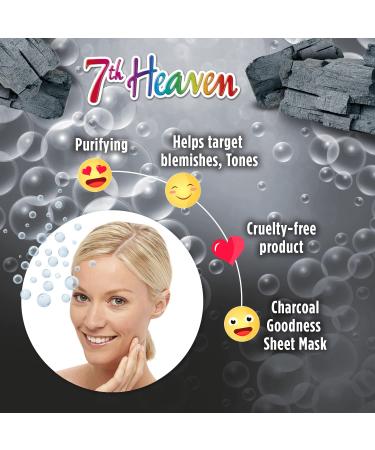 7th Heaven Charcoal Detox Bubble Sheet Face Mask - Purifying Charcoal & Oxygen Bubbles for All Skin Types - Quick Pore Cleansing - Buy Online on SooperMarket.com