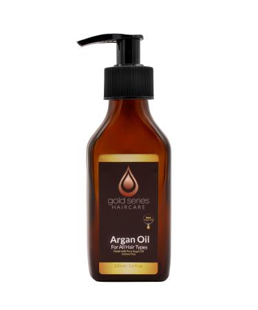 Gold Series Argan Oil to Hair Stimulate Growth for Dry and Damaged Hair 100% Argan Oil for Hair Moisturizing Adds Shine and Gloss (3.4 Fl.oz) 3.4 Ounces