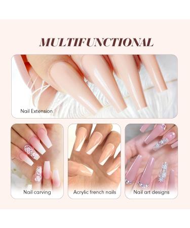 Saviland Acrylic Nail Kit Starter - Clear Pink Nude Acrylic Powder & Monomer - Complete Acrylic Nail Set for Home Practice - Press On Nails & Tools Included - Buy Online on SooperMarket.com