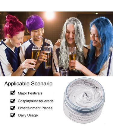 Silver Gray Hair Color Wax 4.23 oz - Natural Temporary Hairstyle Cream for Party, Cosplay & Clubbing - Buy Online on SooperMarket.com