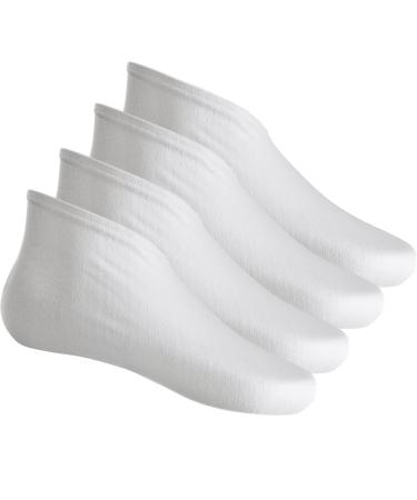 2 pairs of moisturizing socks foot spa socks made of cotton cosmetic socks for dry and torn skin and cornea white