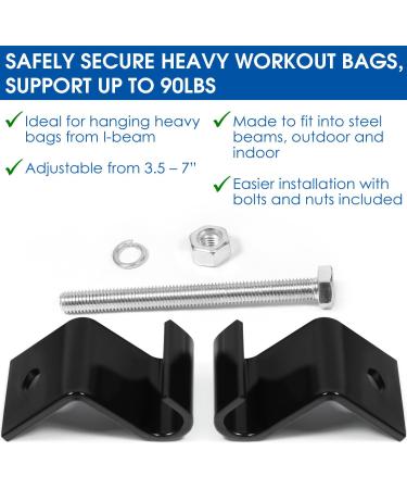 Yes4All Heavy Duty Stainless Steel I-Beam Clamp Hanger for Punching Bag - Ideal for Boxing, Muay Thai, MMA Training - Buy Online on SooperMarket.com