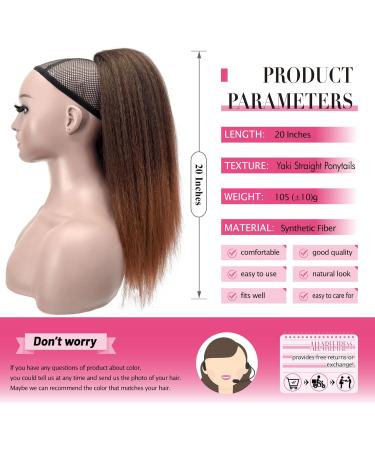 Allyreetress Yaki Drawstring Ponytail Extension for Black Women Kinky Staight Up Down Ponytails Synthetic Hair Extensions 20 Inches Clip in (Black to Brown) 20 inches T30 - Buy Online on SooperMarket.com
