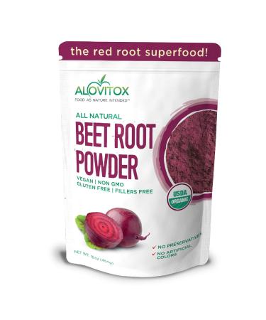 Alovitox Organic Beet Root Powder | 100% Pure, Fresh & USDA Beet Root Extract Powder | Nitric Oxide Superfood | Vegan, Non - Gmo & Gluten-Free | Support Energised and Effective Workout Session - 16 oz