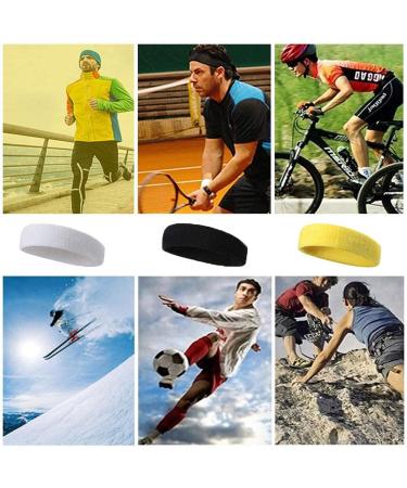 Buy Pack of 10 Sports Headbands for Men & Women | Cotton Sweatbands & Elastic Forehead Bands - Perfect for All Activities - Buy Online on SooperMarket.com