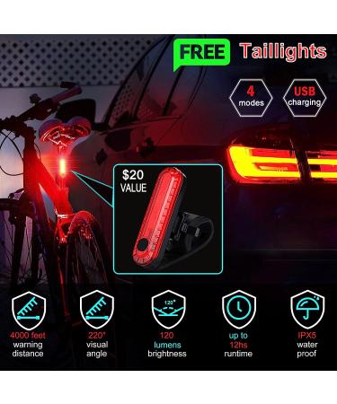 Victagen VTG8 SHIELD Bike Lights - 8000 Lumen High Beam & Low Beam LED Headlight for Night Riding - Rechargeable TypeC Bicycle Light with Free Taillights - Buy Online on SooperMarket.com