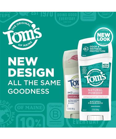 Tom's of Maine Women's Antiperspirant Deodorant 3-Pack, Natural Powder, 2.25 oz - Buy Online on SooperMarket.com