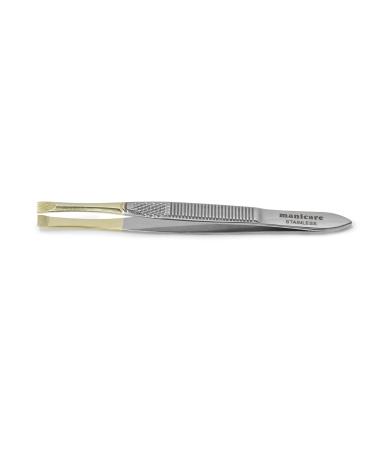 Manicare Gold Plated Flat Tweezers Gold Plated Tweezers Silver Gold