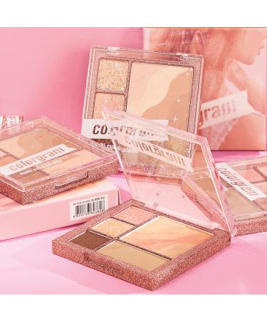 COLORGRAM Multi Cube Palette 5 Colors - 01 Basic Cube | Daily Makeup Eyeshadow Palette - Matte, Glitter, Shimmer Shades - 0.3 fl.oz - Buy Online on SooperMarket.com