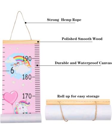 Heyu-Lotus Kids Height Chart 200X20CM - Removable Canvas and Wood Growth Chart for Boys Girls Bedroom Decoration (Unicorn 1) - Buy Online on SooperMarket.com