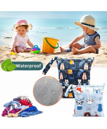 Wet Bag HOTLIKE Dry Wet Bag 3 PCS Nappy Bag for Cloth Diapers Travel Bag Organiser Waterproof Reusable Produce Bags with Handle and 2 Zipper Pockets Wet Suit Bag for Trip Beach Daycare Gym (Black) - Buy Online on SooperMarket.com