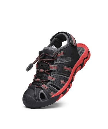 DREAM PAIRS Unisex Kids 160912-k Sports Sandals 32 EU Black Grey Red