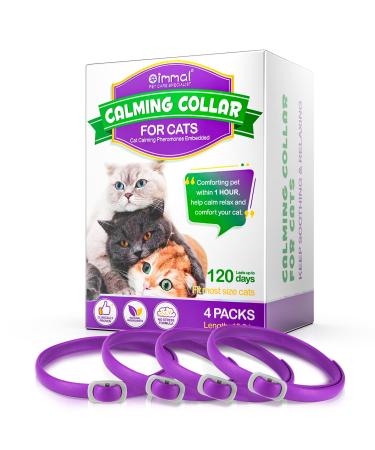 HRAMEX Calming Collar for Cats 4 Pack Cat Calming Collar Comforting pet Within 1 Hour Efficient Relieve Anxiety Stress Cat Pheromone Collar Cat Calming Collar for Anxiety Fit Most Size Cats