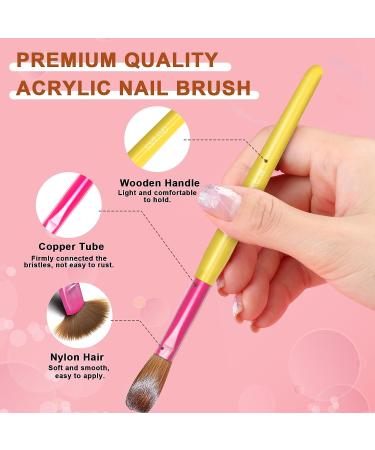 Saviland 7PCS Acrylic Nail Brush Set for Nail Art Powder Extension - Sizes 6/8/10/12/14/16/18 - Buy Online on SooperMarket.com